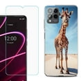 thumbnail image 1 of OneToughShield ® for T-Mobile Revvl 6x Pro 5G Shockproof Fashion Phone Case, with Tempered Glass Screen Protector - Giraffe, 1 of 3