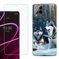 thumbnail image 1 of OneToughShield ® for T-Mobile Revvl 6x Pro 5G Shockproof Fashion Phone Case, with Tempered Glass Screen Protector - Husky Snow, 1 of 3