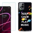 thumbnail image 1 of OneToughShield ® for T-Mobile Revvl 6x Pro 5G Shockproof Fashion Phone Case, with Tempered Glass Screen Protector - Keep Calm Music, 1 of 3
