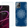 thumbnail image 1 of OneToughShield ® for T-Mobile Revvl 6x Pro 5G Shockproof Fashion Phone Case, with Tempered Glass Screen Protector - Mandala / Blue, 1 of 3