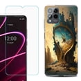 thumbnail image 1 of OneToughShield ® for T-Mobile Revvl 6x Pro 5G Shockproof Fashion Phone Case, with Tempered Glass Screen Protector - Melting Clock, 1 of 3