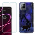thumbnail image 1 of OneToughShield ® for T-Mobile Revvl 6x Pro 5G Shockproof Fashion Phone Case, with Tempered Glass Screen Protector - Midnight Safari, 1 of 3