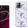 thumbnail image 1 of OneToughShield ® for T-Mobile Revvl 6x Pro 5G Shockproof Fashion Phone Case, with Tempered Glass Screen Protector - Paisley Purple, 1 of 3