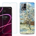 thumbnail image 1 of OneToughShield ® for T-Mobile Revvl 6x Pro 5G Shockproof Fashion Phone Case, with Tempered Glass Screen Protector - Peach Tree Blossom, 1 of 3