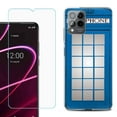 thumbnail image 1 of OneToughShield ® for T-Mobile Revvl 6x Pro 5G Shockproof Fashion Phone Case, with Tempered Glass Screen Protector - Phone Booth Blue, 1 of 3