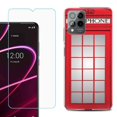 thumbnail image 1 of OneToughShield ® for T-Mobile Revvl 6x Pro 5G Shockproof Fashion Phone Case, with Tempered Glass Screen Protector - Phone Booth Red, 1 of 3