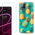 thumbnail image 1 of OneToughShield ® for T-Mobile Revvl 6x Pro 5G Shockproof Fashion Phone Case, with Tempered Glass Screen Protector - Pineapple, 1 of 3