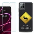 thumbnail image 1 of OneToughShield ® for T-Mobile Revvl 6x Pro 5G Shockproof Fashion Phone Case, with Tempered Glass Screen Protector - Road Sign Deer, 1 of 3