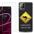thumbnail image 1 of OneToughShield ® for T-Mobile Revvl 6x Pro 5G Shockproof Fashion Phone Case, with Tempered Glass Screen Protector - Road Sign Kangaroo, 1 of 3