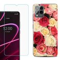 thumbnail image 1 of OneToughShield ® for T-Mobile Revvl 6x Pro 5G Shockproof Fashion Phone Case, with Tempered Glass Screen Protector - Rose Bouquet, 1 of 3
