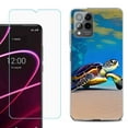 thumbnail image 1 of OneToughShield ® for T-Mobile Revvl 6x Pro 5G Shockproof Fashion Phone Case, with Tempered Glass Screen Protector - Sea Turtle Beach, 1 of 3
