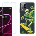 thumbnail image 1 of OneToughShield ® for T-Mobile Revvl 6x Pro 5G Shockproof Fashion Phone Case, with Tempered Glass Screen Protector - Skeleton Skater, 1 of 3