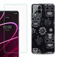 thumbnail image 1 of OneToughShield ® for T-Mobile Revvl 6x Pro 5G Shockproof Fashion Phone Case, with Tempered Glass Screen Protector - Skull Mix, 1 of 3