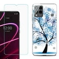 thumbnail image 1 of OneToughShield ® for T-Mobile Revvl 6x Pro 5G Shockproof Fashion Phone Case, with Tempered Glass Screen Protector - Snowflakes Tree, 1 of 3