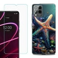 thumbnail image 1 of OneToughShield ® for T-Mobile Revvl 6x Pro 5G Shockproof Fashion Phone Case, with Tempered Glass Screen Protector - Starfish, 1 of 3