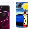 thumbnail image 1 of OneToughShield ® for T-Mobile Revvl 6x Pro 5G Shockproof Fashion Phone Case, with Tempered Glass Screen Protector - Starry Night Lighthouse, 1 of 3