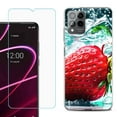 thumbnail image 1 of OneToughShield ® for T-Mobile Revvl 6x Pro 5G Shockproof Fashion Phone Case, with Tempered Glass Screen Protector - Strawberry, 1 of 3