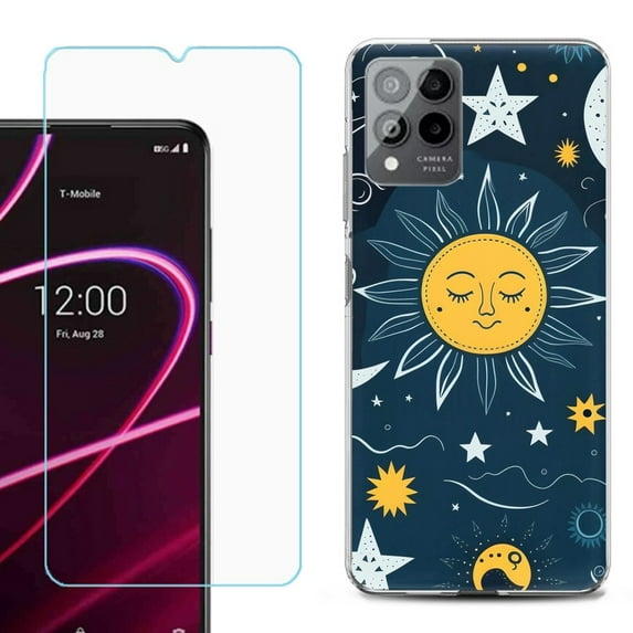 OneToughShield ® for T-Mobile Revvl 6x Pro 5G Shockproof Fashion Phone Case, with Tempered Glass Screen Protector - Sun N Star