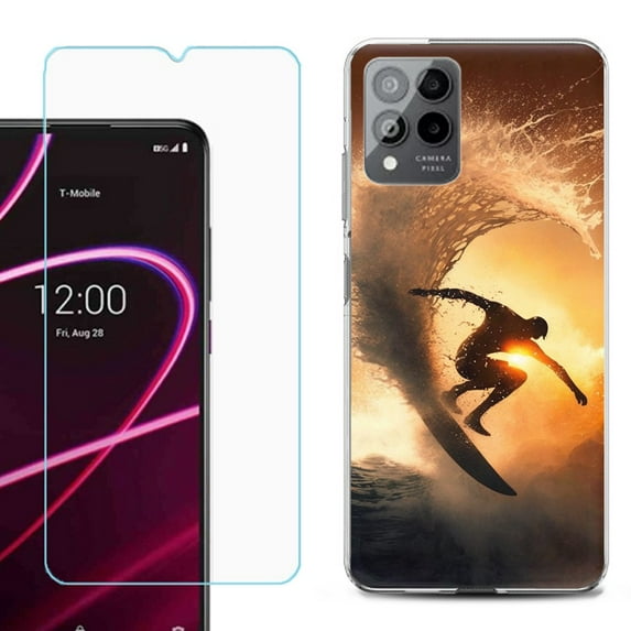 OneToughShield ® for T-Mobile Revvl 6x Pro 5G Shockproof Fashion Phone Case, with Tempered Glass Screen Protector - Surfing
