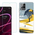 thumbnail image 1 of OneToughShield ® for T-Mobile Revvl 6x Pro 5G Shockproof Fashion Phone Case, with Tempered Glass Screen Protector - Tree on Hill, 1 of 3