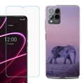thumbnail image 1 of OneToughShield ® for T-Mobile Revvl 6x Pro 5G Shockproof Fashion Phone Case, with Tempered Glass Screen Protector - Twilight Elephant, 1 of 3