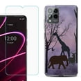thumbnail image 1 of OneToughShield ® for T-Mobile Revvl 6x Pro 5G Shockproof Fashion Phone Case, with Tempered Glass Screen Protector - Twilight Safari, 1 of 3