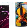 thumbnail image 1 of OneToughShield ® for T-Mobile Revvl 6x Pro 5G Shockproof Fashion Phone Case, with Tempered Glass Screen Protector - Violin, 1 of 3