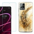 thumbnail image 1 of OneToughShield ® for T-Mobile Revvl 6x Pro 5G Shockproof Fashion Phone Case, with Tempered Glass Screen Protector - Wheat Painting, 1 of 3