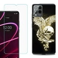 thumbnail image 1 of OneToughShield ® for T-Mobile Revvl 6x Pro 5G Shockproof Fashion Phone Case, with Tempered Glass Screen Protector - Wing Skull, 1 of 3