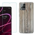 thumbnail image 1 of OneToughShield ® for T-Mobile Revvl 6x Pro 5G Shockproof Fashion Phone Case, with Tempered Glass Screen Protector - Wood Print, 1 of 3