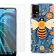thumbnail image 1 of OneToughShield ® for TCL 40 XE 5G Shockproof Fashion Phone Case, with Tempered Glass Screen Protector - Bee Flower, 1 of 2