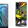 thumbnail image 1 of OneToughShield ® for TCL 40 XE 5G Shockproof Fashion Phone Case, with Tempered Glass Screen Protector - Butterfly Flower, 1 of 2