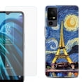 thumbnail image 1 of OneToughShield ® for TCL 40 XE 5G Shockproof Fashion Phone Case, with Tempered Glass Screen Protector - Starry Night Eiffel, 1 of 2