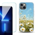 thumbnail image 1 of OneToughShield ® for iPhone 13 Shockproof Phone Case, with Tempered Glass Screen Protector - Daisy Field, 1 of 4