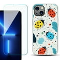 thumbnail image 1 of OneToughShield ® for iPhone 15 Fashion Phone Case, with Tempered Glass Screen Protector - Ladybug Mix, 1 of 4