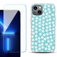 thumbnail image 1 of OneToughShield ® for iPhone 15 Plus Shockproof Phone Case, with Tempered Glass Screen Protector - Flower/Teal, 1 of 4