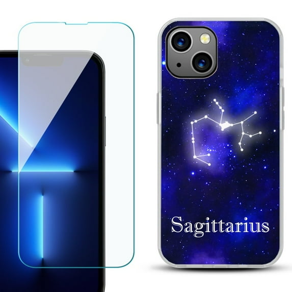 OneToughShield ® for iPhone 15 Plus Shockproof Phone Case, with Tempered Glass Screen Protector - Sagittarius
