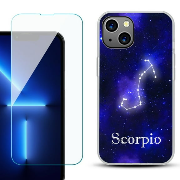 OneToughShield  for iPhone 15 Plus Shockproof Phone Case, with Tempered Glass Screen Protector - Scorpio