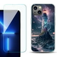 thumbnail image 1 of OneToughShield ® for iPhone 15 Plus Shockproof Phone Case, with Tempered Glass Screen Protector - Surreal Lighthouse, 1 of 4
