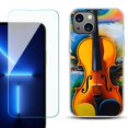 thumbnail image 1 of OneToughShield ® for iPhone 15 Plus Shockproof Phone Case, with Tempered Glass Screen Protector - Violin, 1 of 4