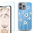 thumbnail image 1 of OneToughShield ® for iPhone 15 Pro Max Shockproof Fashion Phone Case, with Tempered Glass Screen Protector - Daisy Sky, 1 of 4