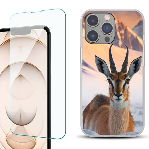 OneToughShield ® for iPhone 15 Pro Shockproof Phone Case, with Tempered Glass Screen Protector - Gazelle