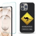 thumbnail image 1 of OneToughShield ® for iPhone 15 Pro Shockproof Phone Case, with Tempered Glass Screen Protector - Road Sign Kangaroo, 1 of 4