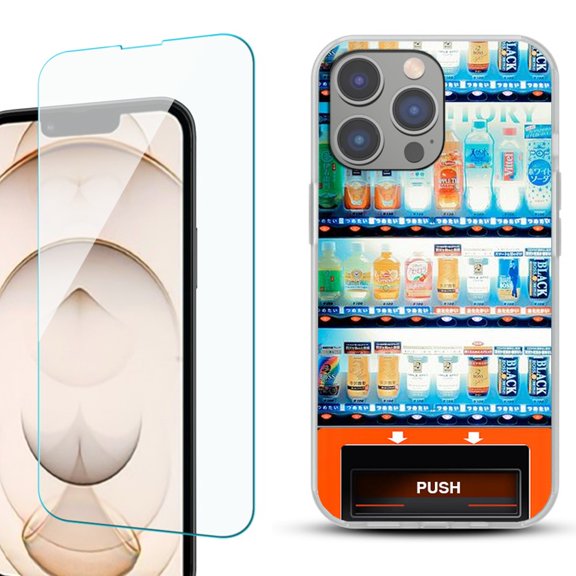 OneToughShield ® for iPhone 15 Pro Shockproof Phone Case, with Tempered Glass Screen Protector - Vending Machine