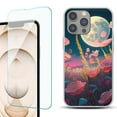 thumbnail image 1 of OneToughShield ® for iphone 13 Pro Shockproof Phone Case, with Tempered Glass Screen Protector - Moon Poppies, 1 of 4