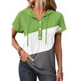 thumbnail image 1 of OneWhoYoung Women Eyelet Embroidery T-Shirt Summer Fashion Clothes Loose Fit Casual Holiday Blouse T Shirts(Green-1,Small), 1 of 5
