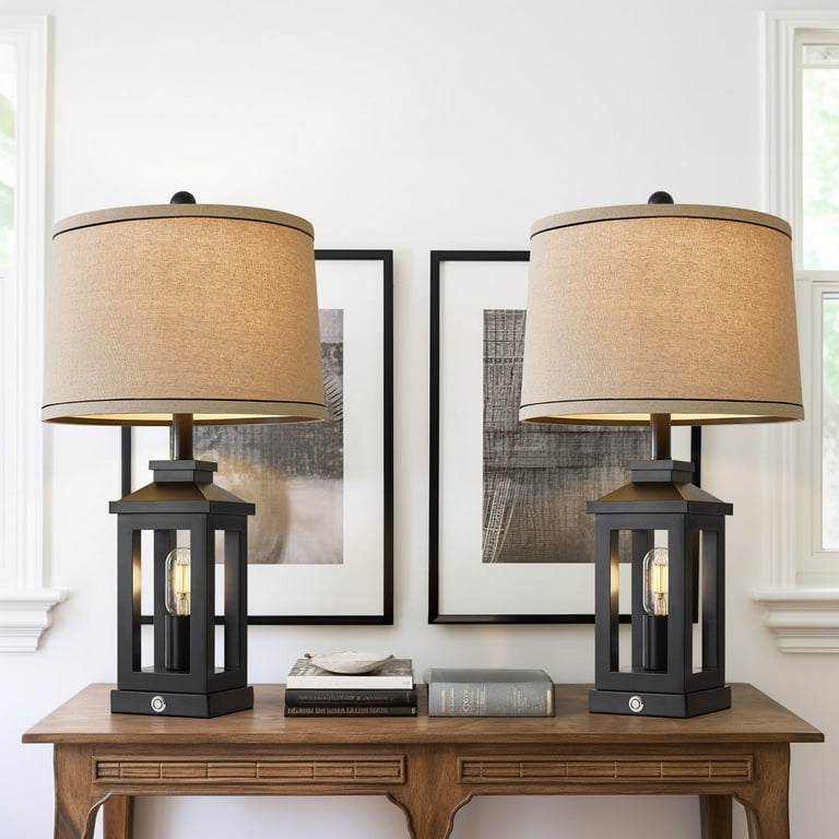 Oneach 3-Way Dimmable Touch Table Lamp Set of 2, USB A+C