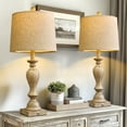 thumbnail image 1 of Oneach 25.5" Touch Control Bedside Lamps Set of 2 - Dimmable USB Charging Table Lamps for Farmhouse Bedroom, Living Room Nightstands Home Decor, 1 of 13