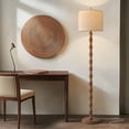 thumbnail image 1 of Oneach 62" Farmhouse Floor Lamp for Living Room,Wood Grain Brown Standing Lamp for Bedroom Retro, 1 of 8