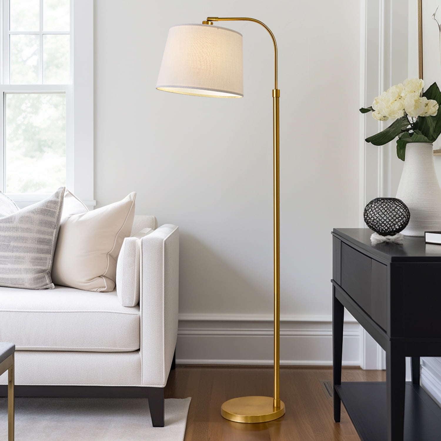 Oneach Gold Arc Floor Lamp Modern Metal Standing Lamp for Home Office